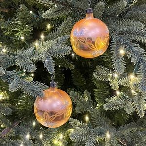 Set of 2 vintage glass ornaments